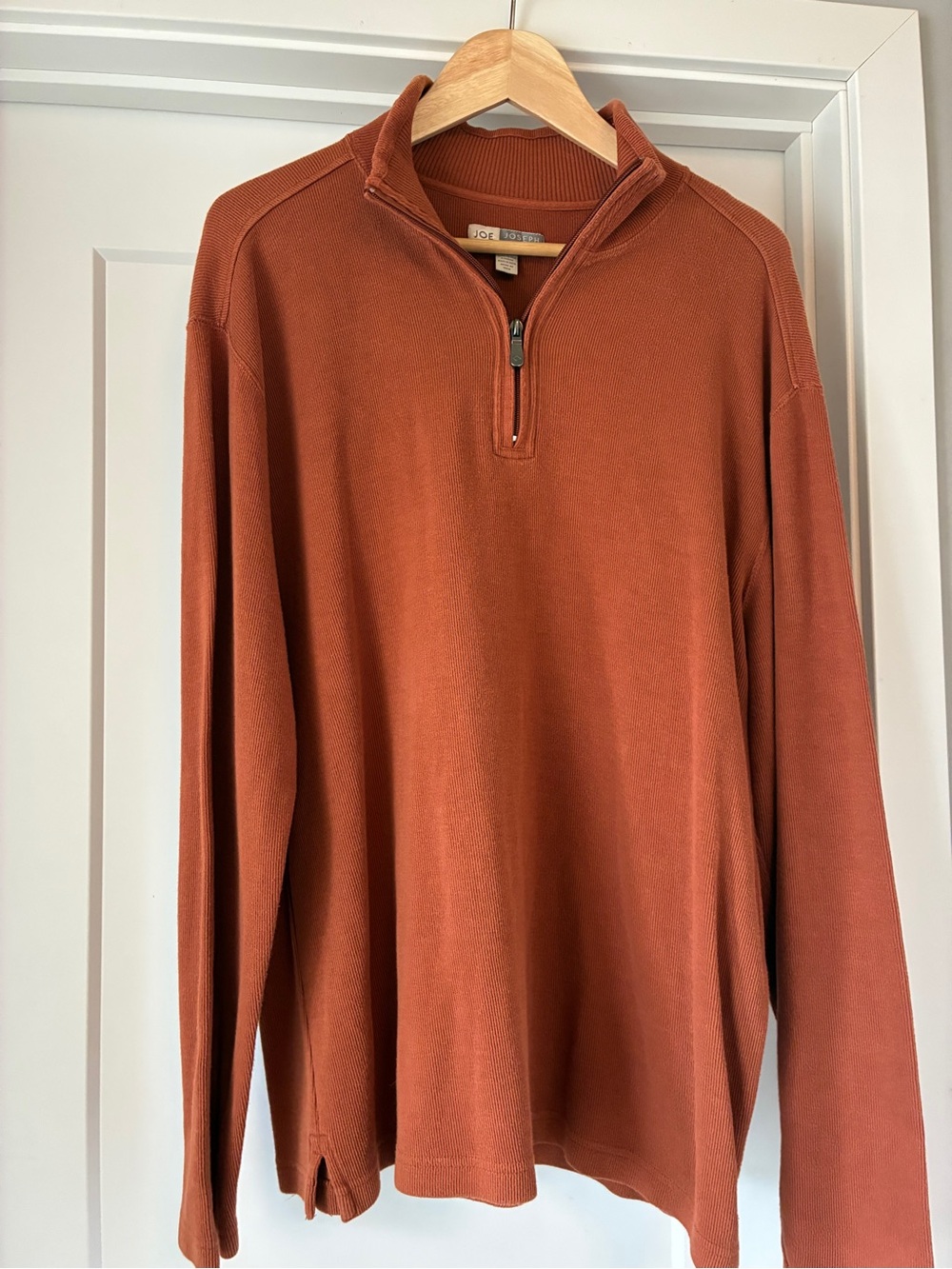 Joseph Abboud Men's Rust Zip-Neck Sweater